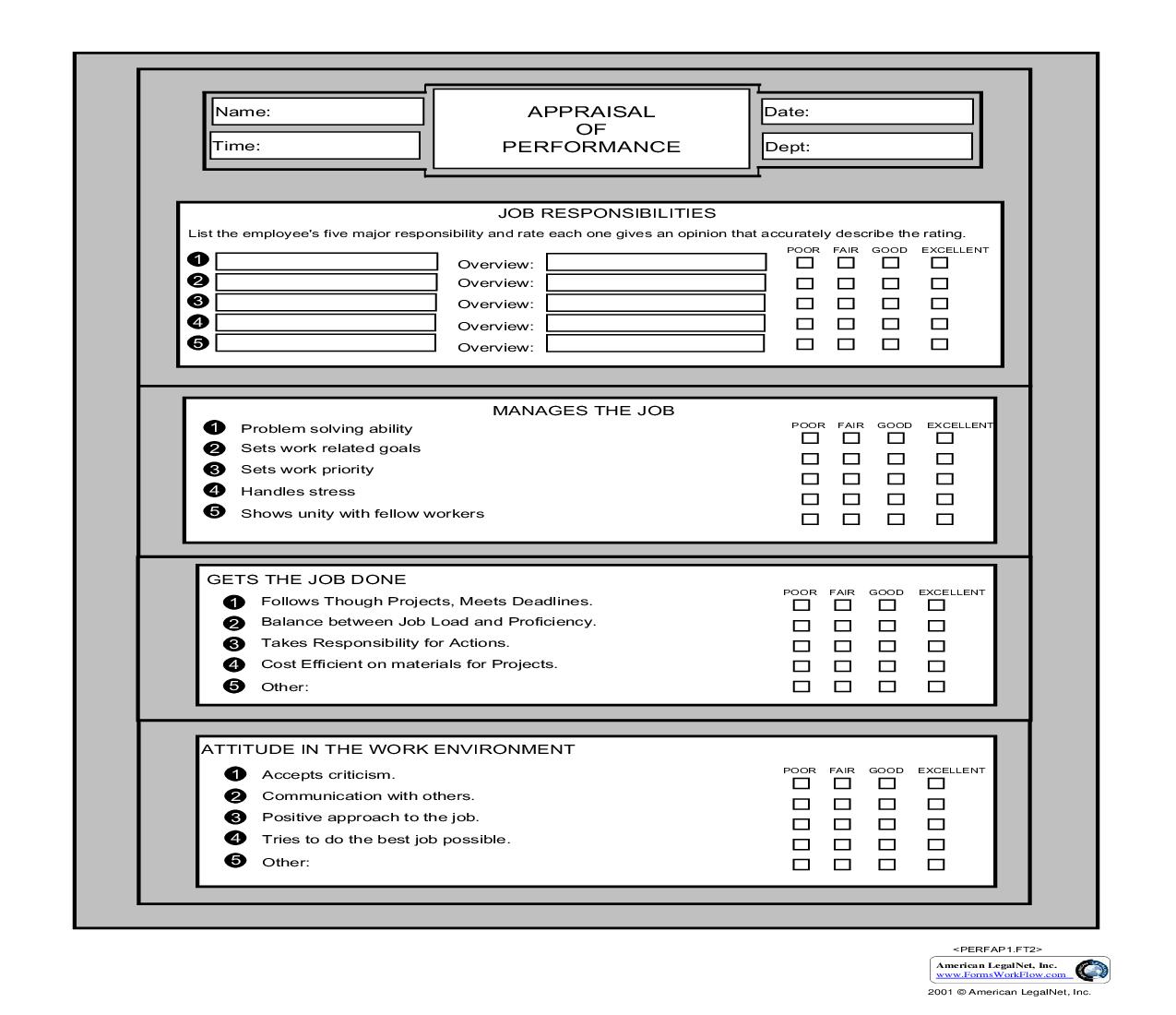 Appraisal Of Performance | Pdf Fpdf Doc Docx | Business Forms