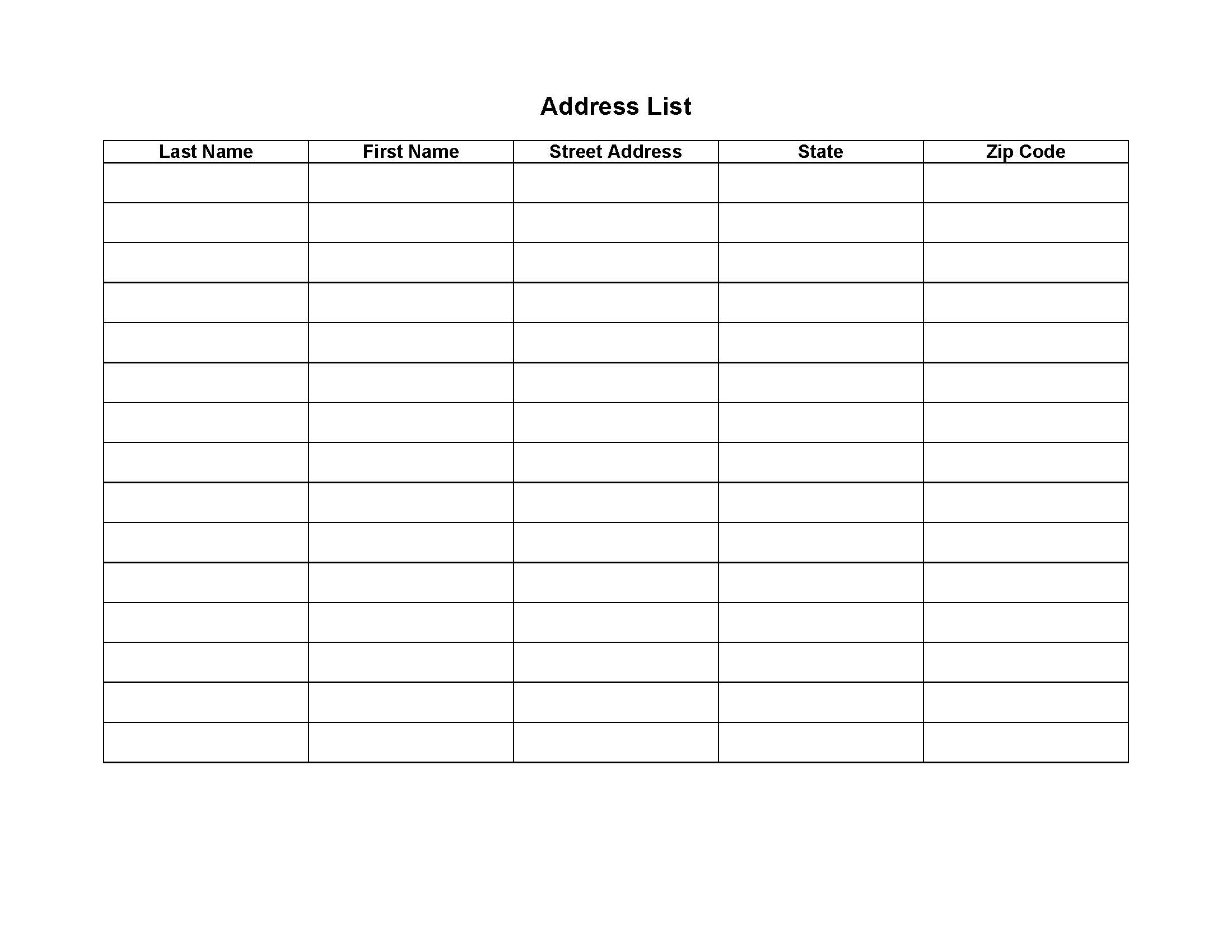 Address List | Pdf Fpdf Doc Docx | Business Forms