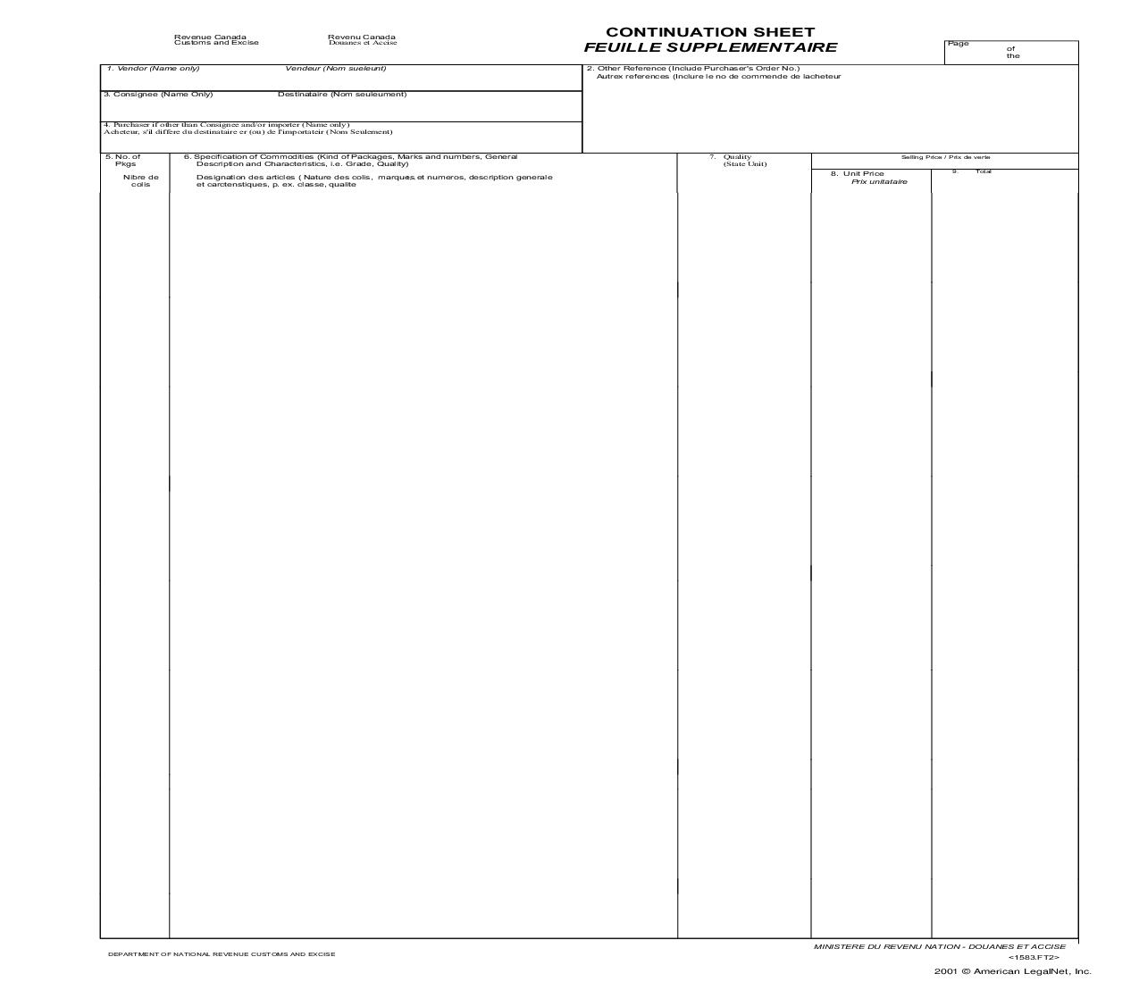 Continuation Sheet | Pdf Fpdf Docx | Business Forms