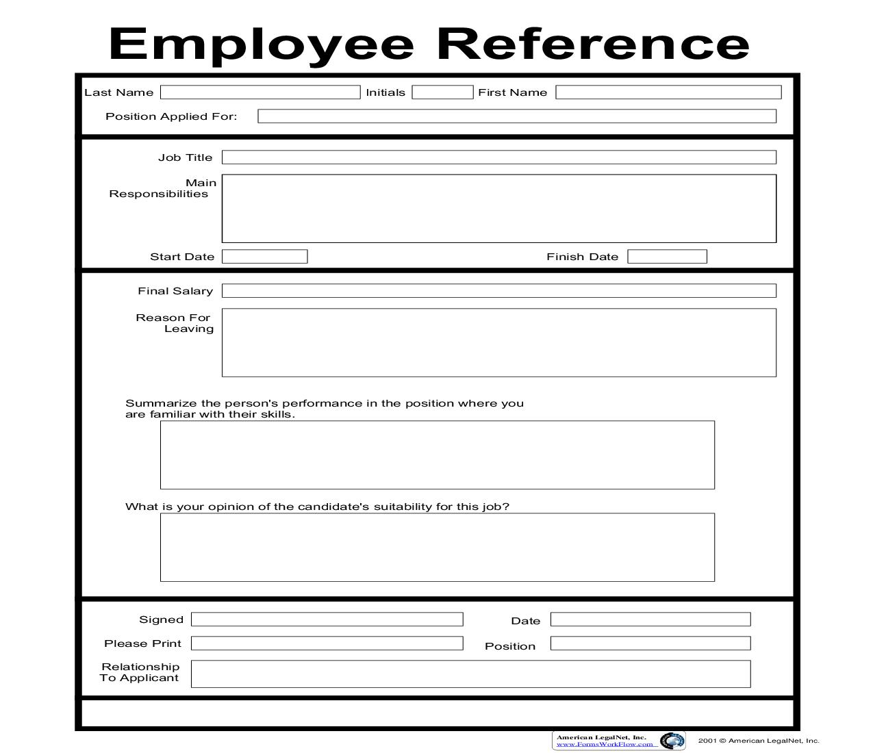 Employee Reference | Pdf Fpdf Doc Docx | Business Forms