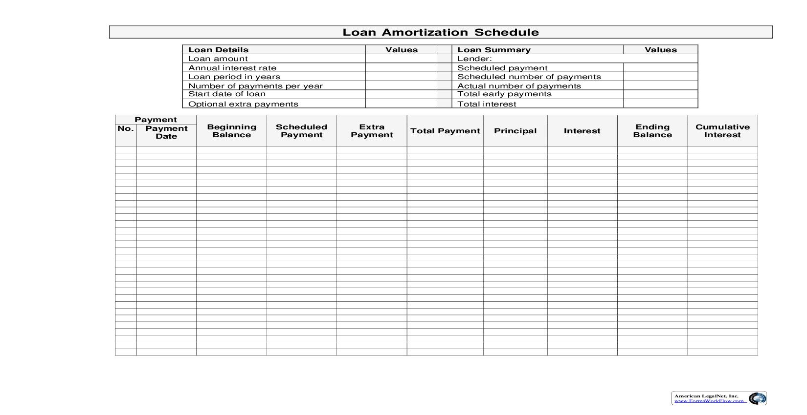 Loan Amortization Schedule | Pdf Fpdf Doc Docx | Business Forms