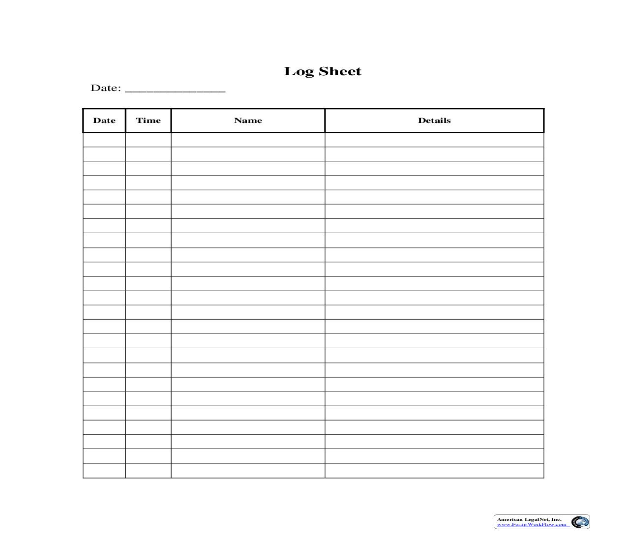 Log Sheet | Pdf Fpdf Doc Docx | Business Forms