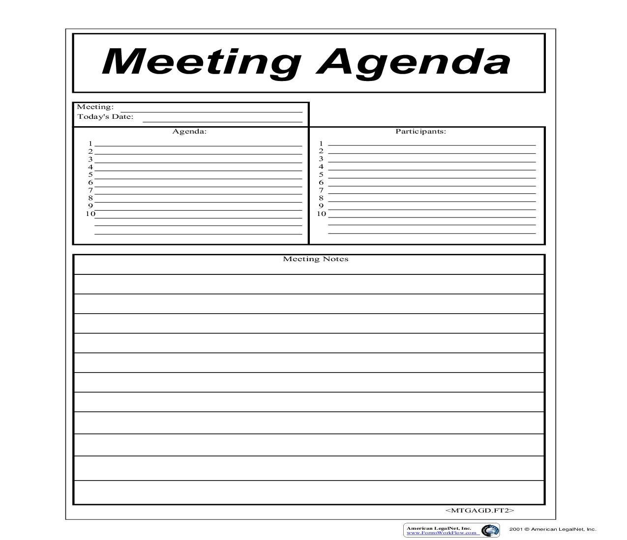 Meeting Agenda | Pdf Fpdf Doc Docx | Business Forms