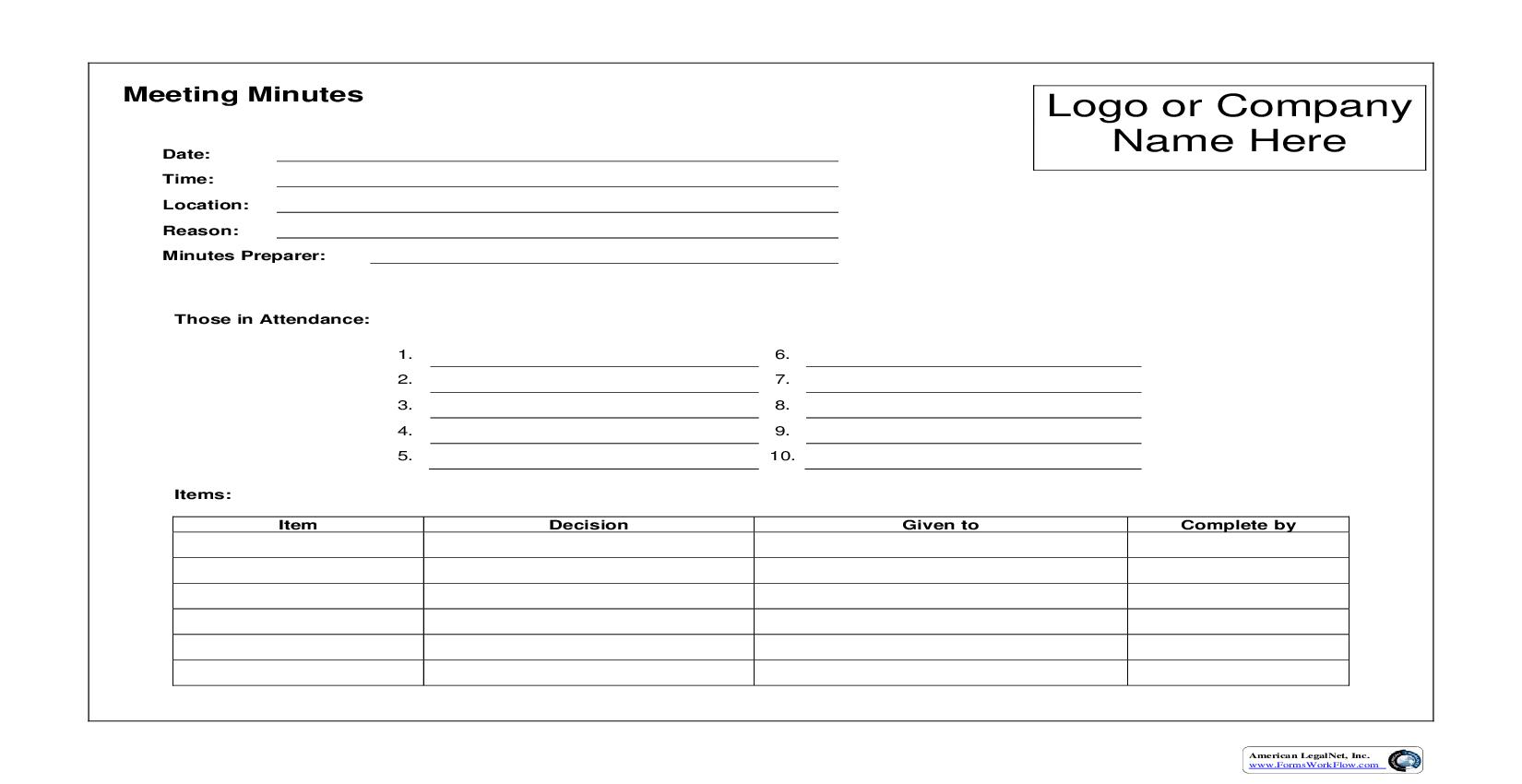 Meeting Minutes | Pdf Fpdf Doc Docx | Business Forms