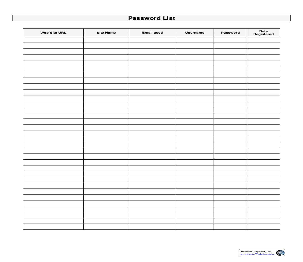 Password List | Pdf Fpdf Doc Docx | Business Forms
