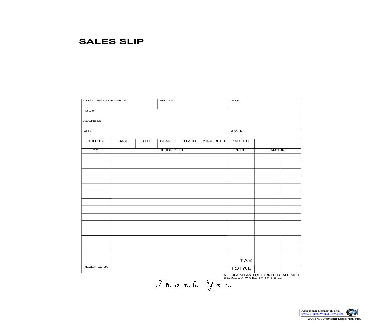 Sales Slip | Pdf Fpdf Doc Docx | Business Forms