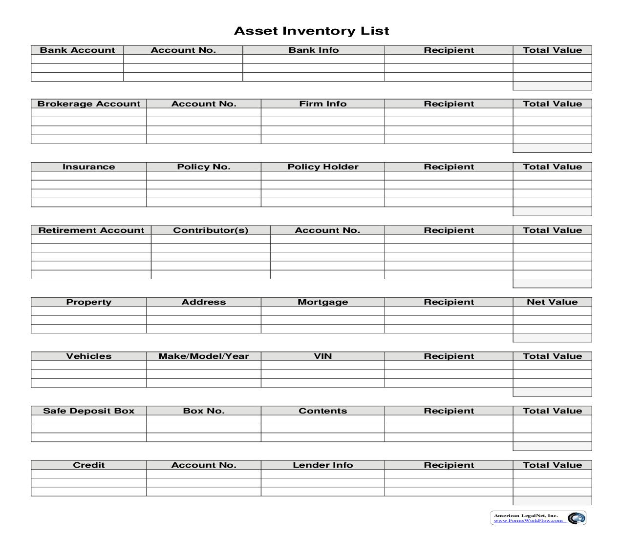 Asset Inventory List | Pdf Fpdf Doc Docx | Business Forms
