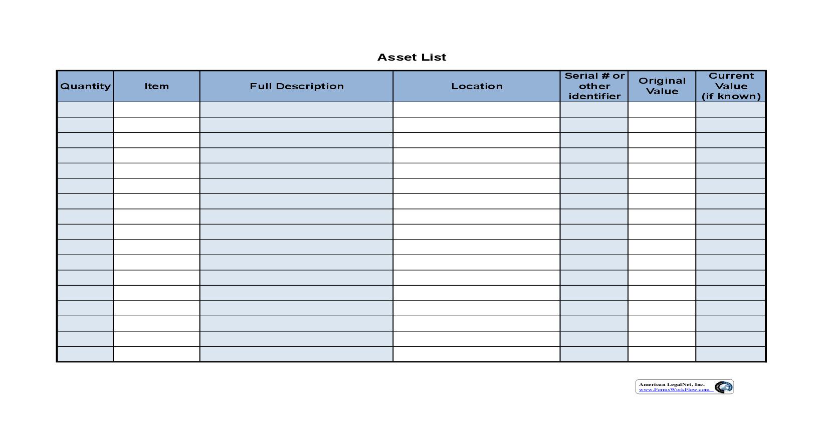 Asset List | Pdf Fpdf Doc Docx | Business Forms