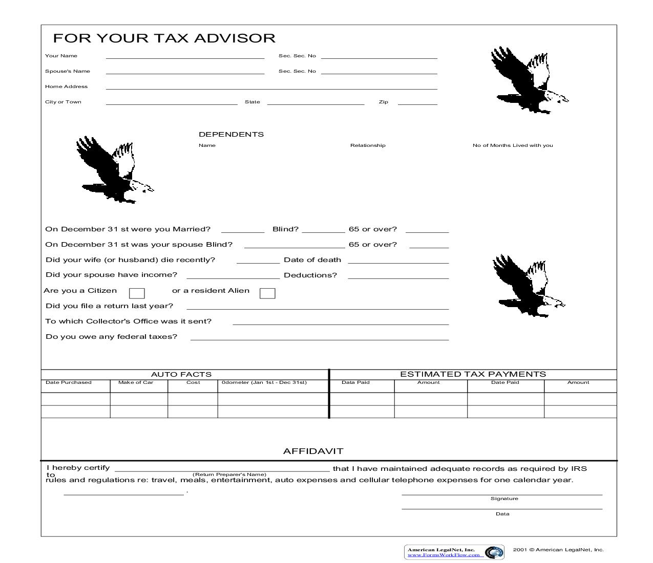 For Your Tax Advisor 1 | Pdf Fpdf Doc Docx | Business Forms