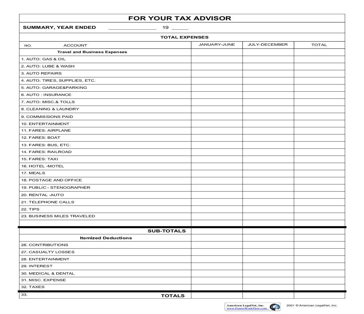 For Your Tax Advisor 2 | Pdf Fpdf Doc Docx | Business Forms