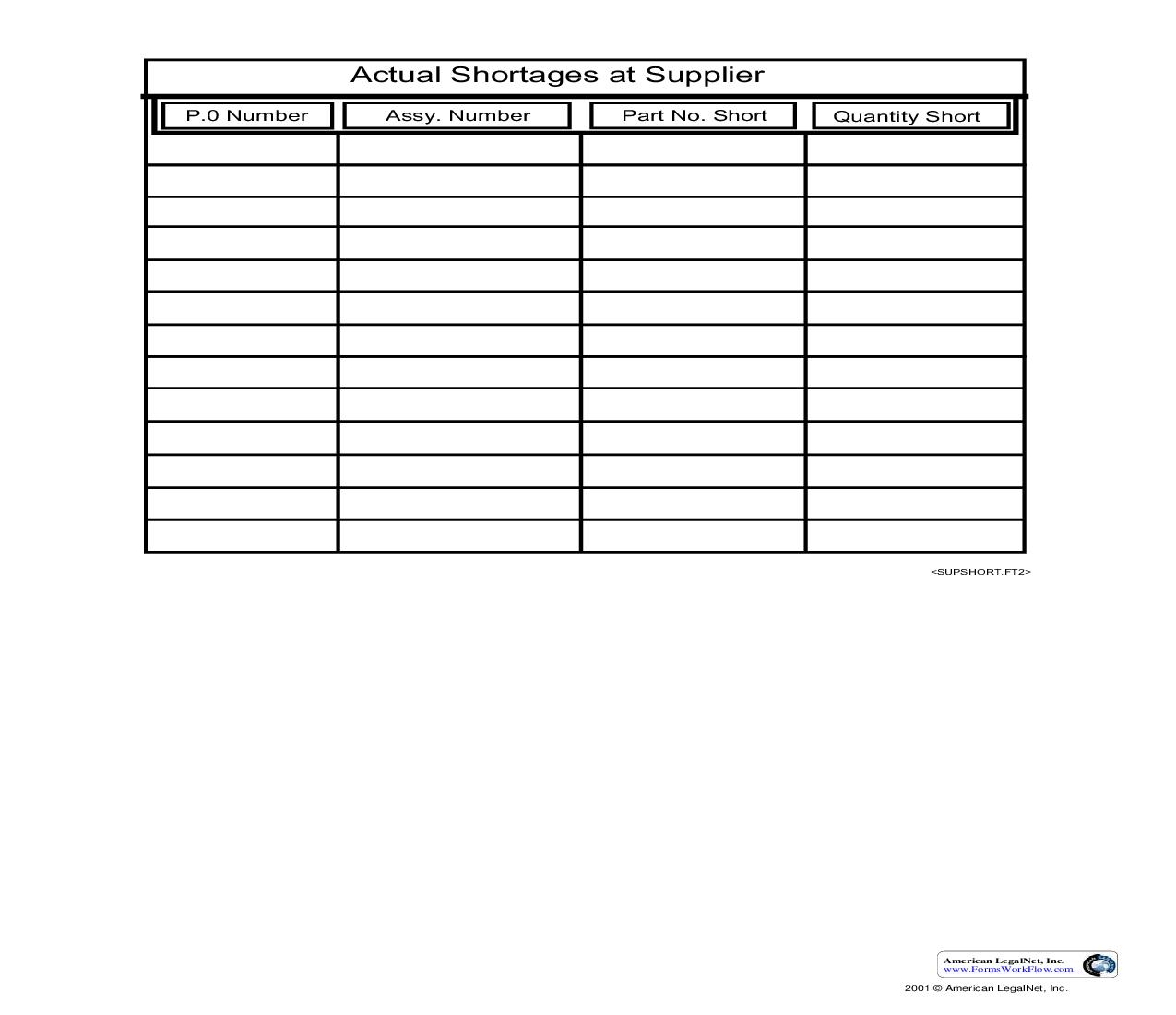 Actual Shortages At Supplier | Pdf Fpdf Doc Docx | Business Forms