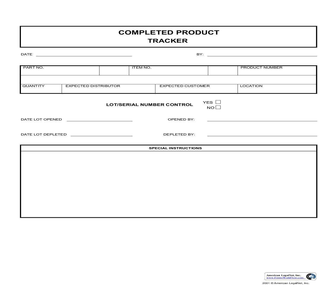 Completed Product Tracker | Pdf Fpdf Doc Docx | Business Forms
