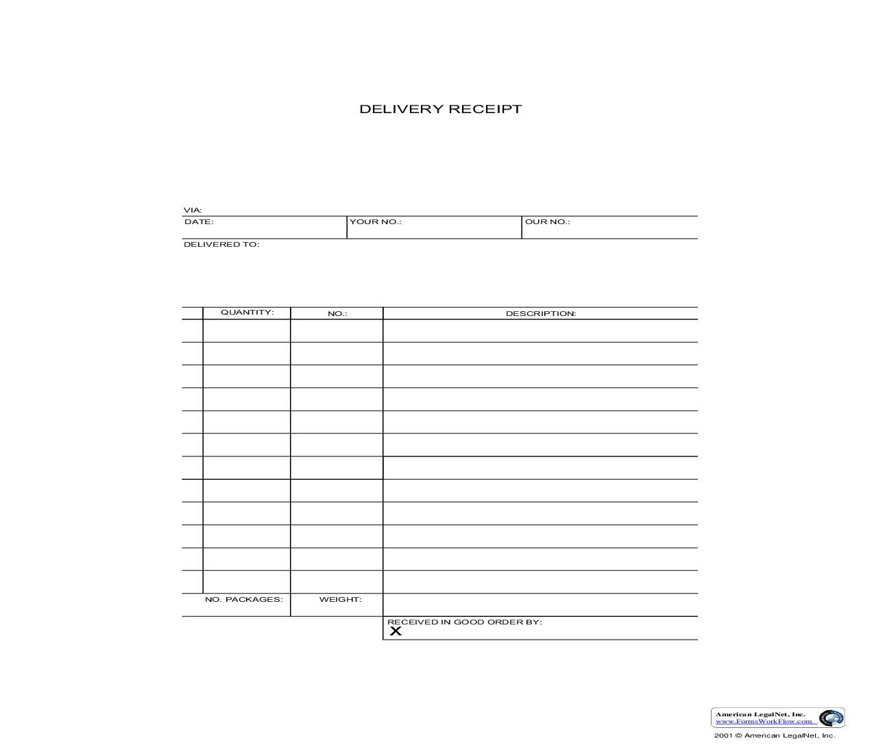 Delivery Receipt | Pdf Fpdf Doc Docx | Business Forms