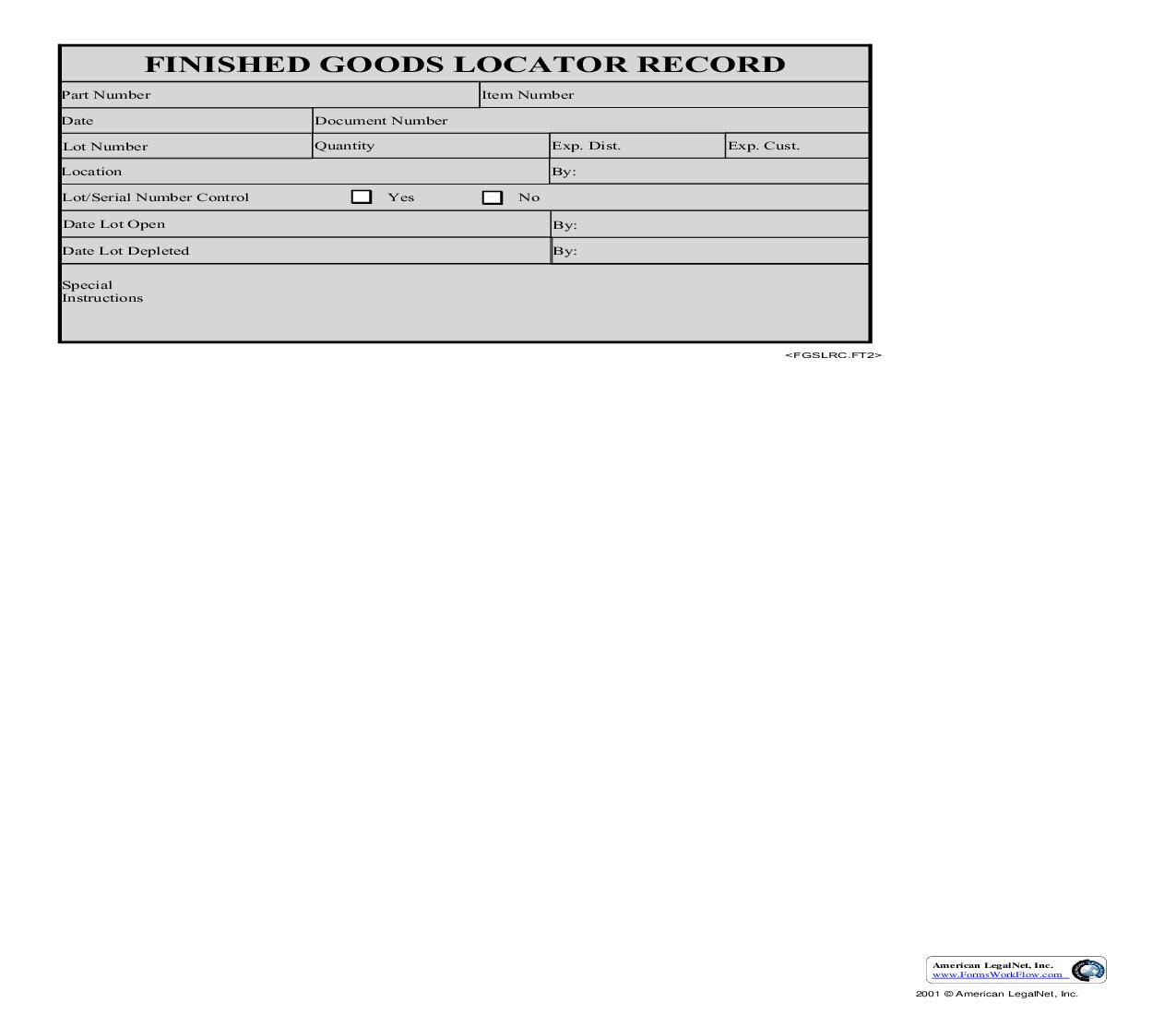 Finished Goods Locator Record | Pdf Fpdf Doc Docx | Business Forms