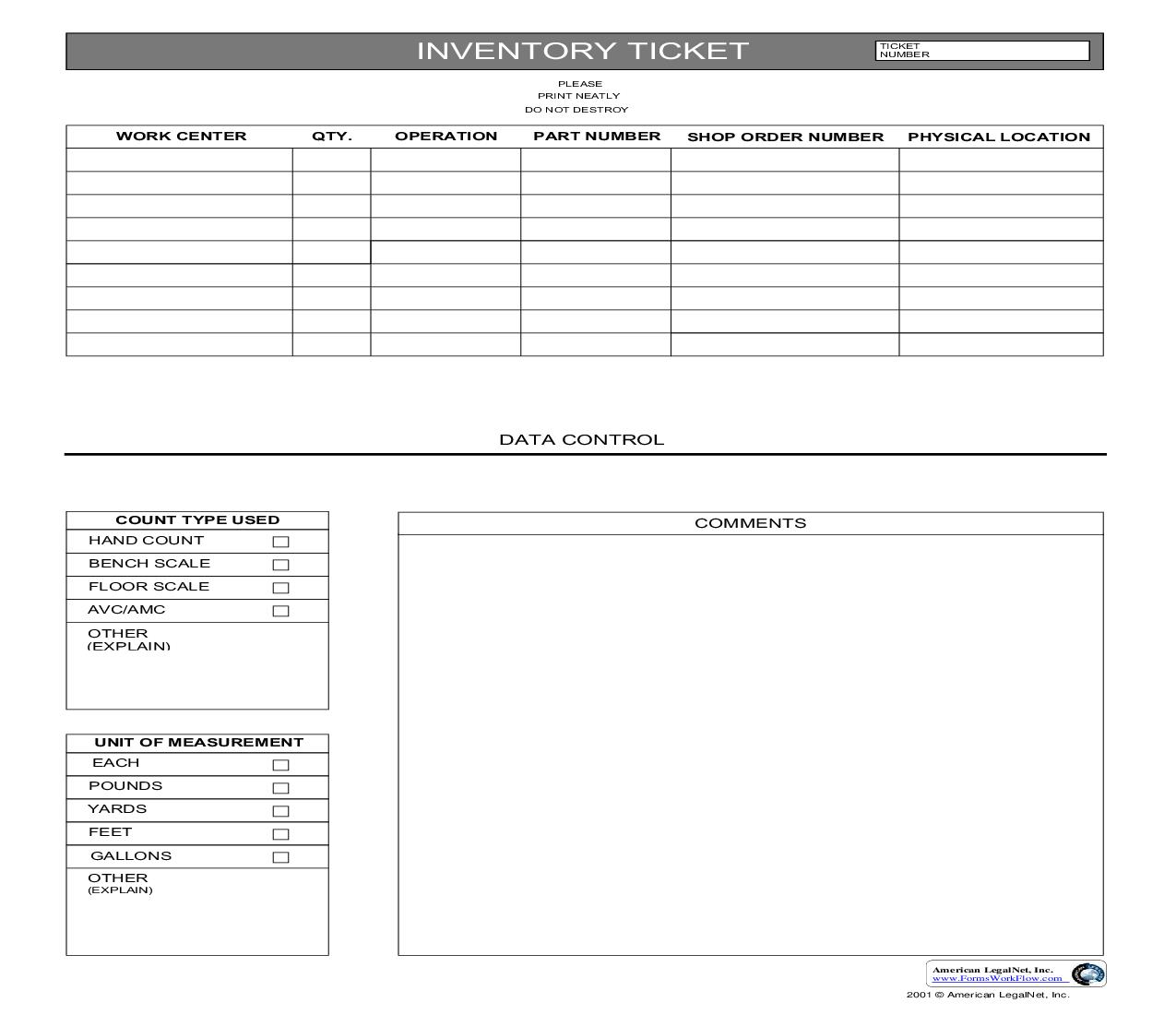 Inventory Ticket | Pdf Fpdf Doc Docx | Business Forms