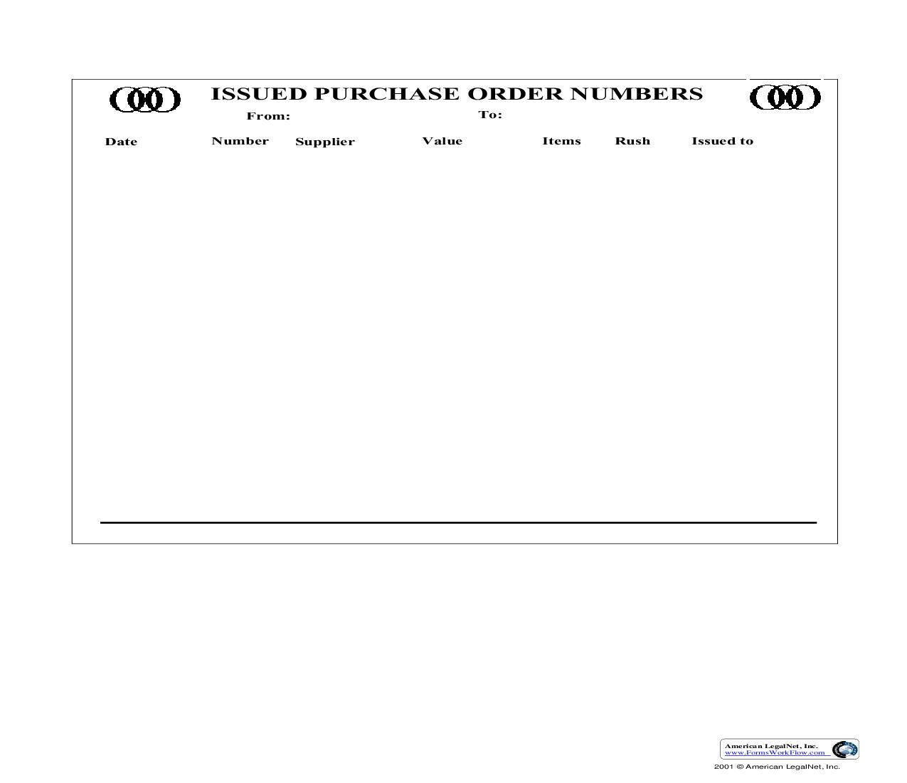 Issued Purchase Order Numbers | Pdf Fpdf Doc Docx | Business Forms