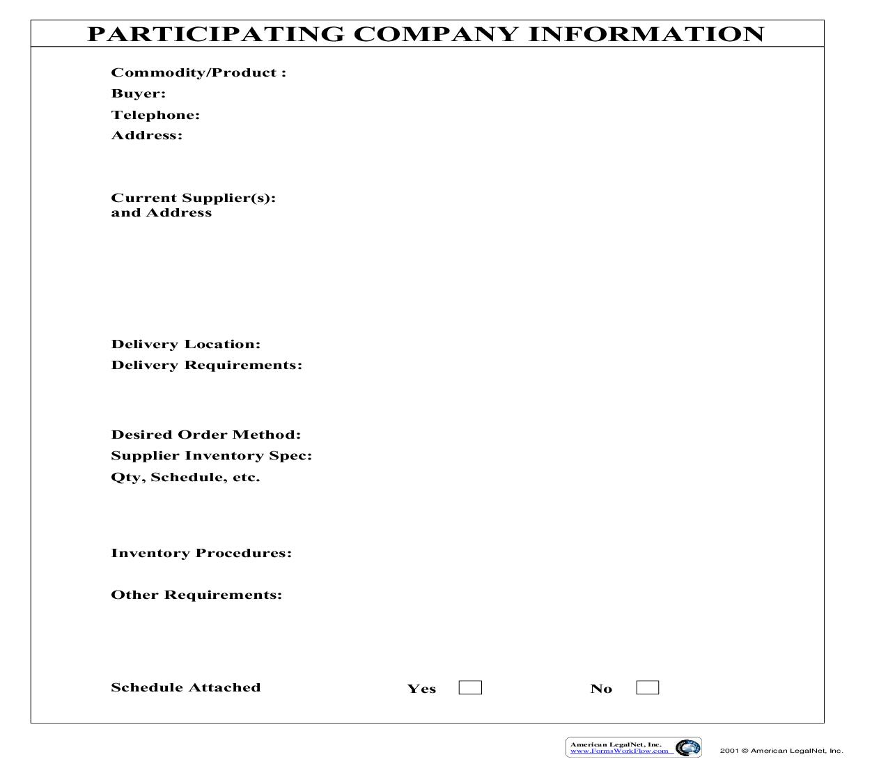 Participating Company Information | Pdf Fpdf Doc Docx | Business Forms