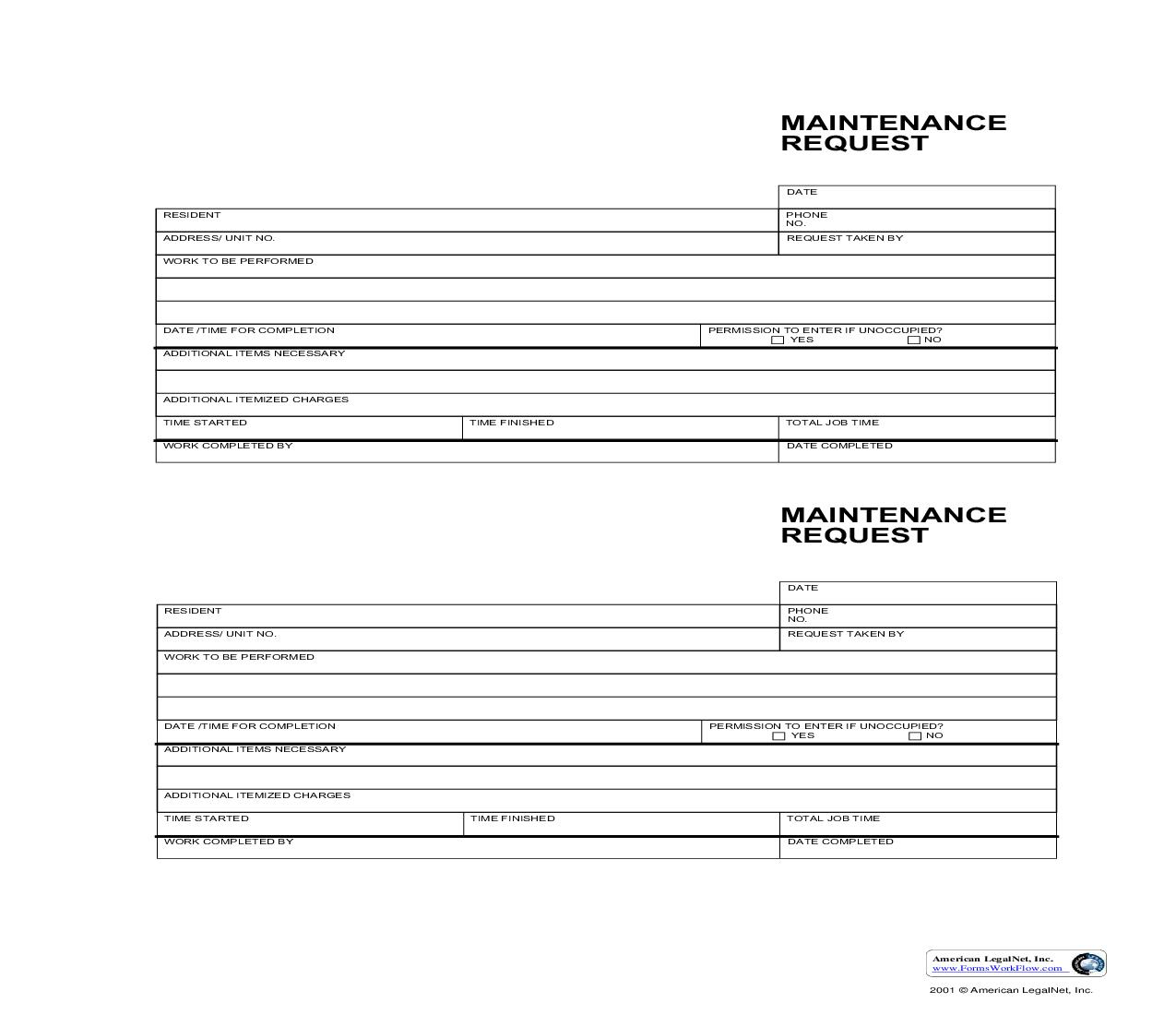Maintenance Request | Pdf Fpdf Doc Docx | Business Forms
