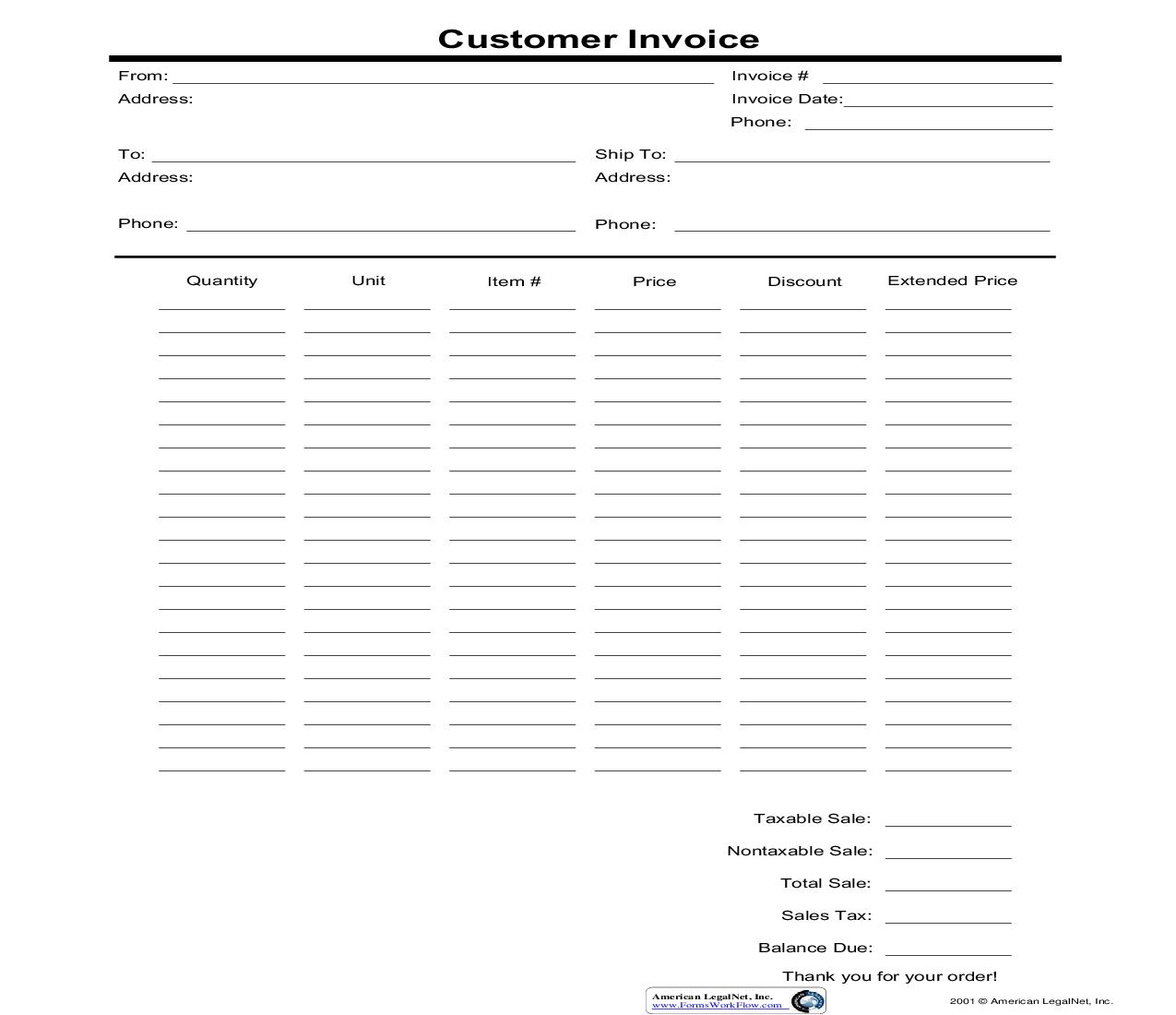 Customer Invoice 1 | Pdf Fpdf Doc Docx | Business Forms