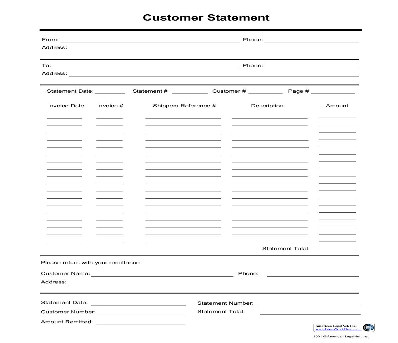 Customer Statement | Pdf Fpdf Doc Docx | Business Forms