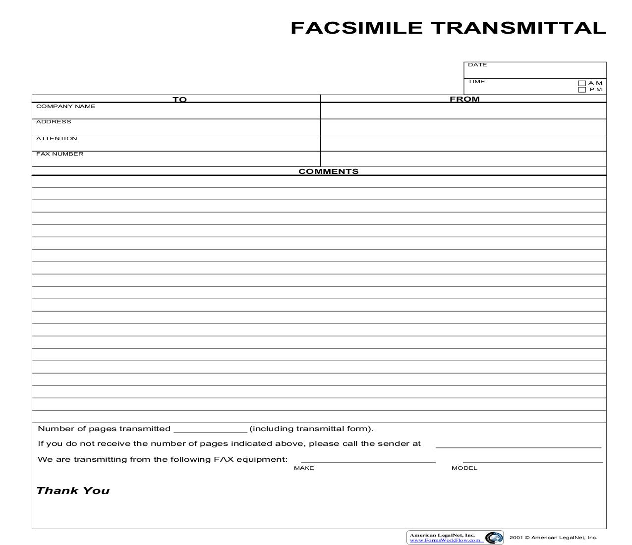 Facsimile Transmittal | Pdf Fpdf Doc Docx | Business Forms