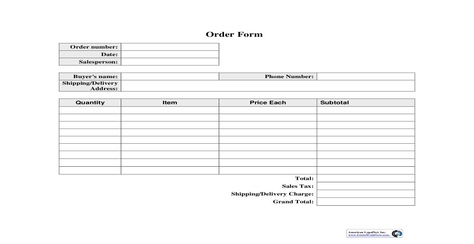 Order Form | Pdf Fpdf Doc Docx | Business Forms