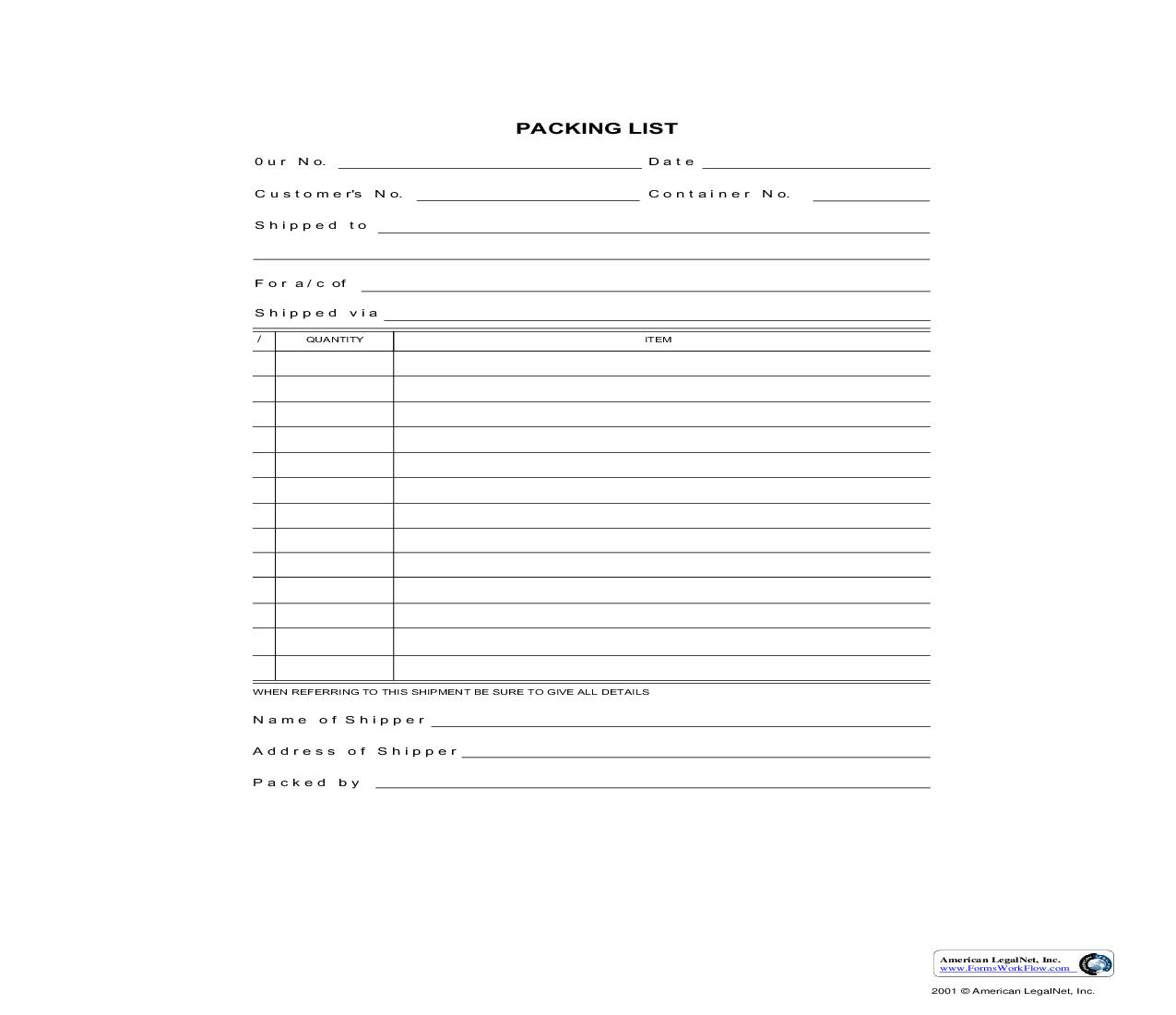 Packing List 1 | Pdf Fpdf Doc Docx | Business Forms