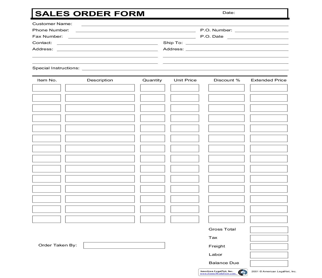 Sales Order Form | Pdf Fpdf Doc Docx | Business Forms