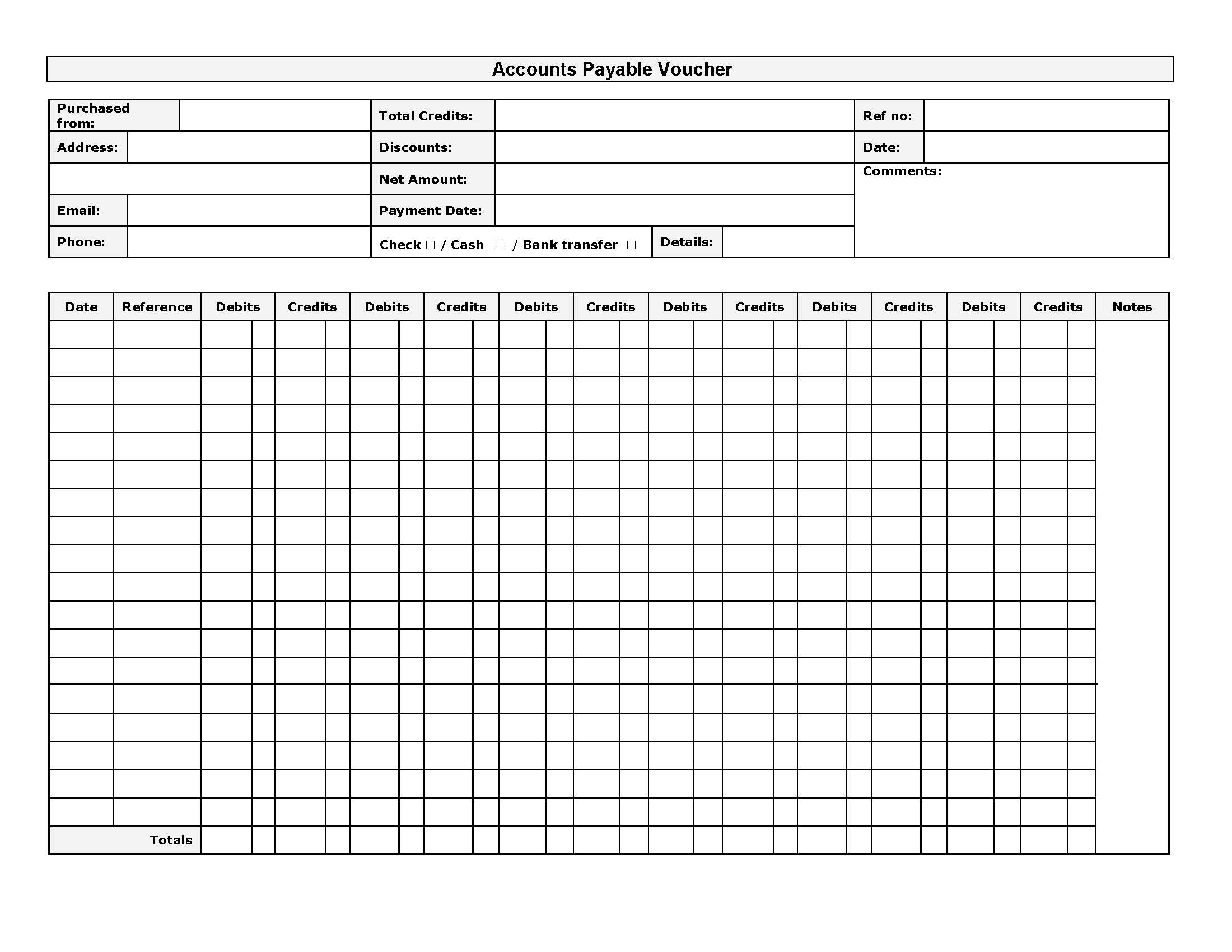 Accounts Payable Voucher | Pdf Fpdf Docx | Business Forms