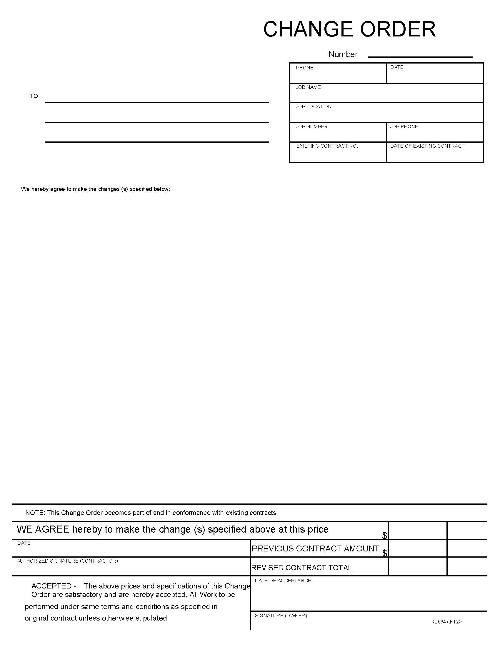 Change Order | Pdf Fpdf Docx | Business Forms