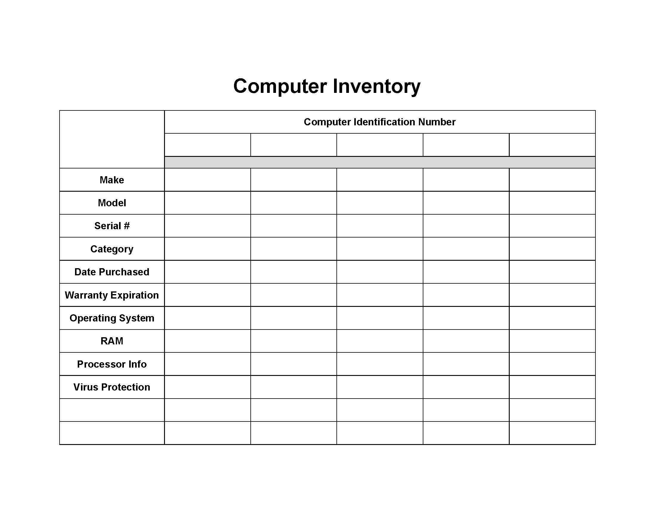 Computer Inventory | Pdf Fpdf Docx | Business Forms