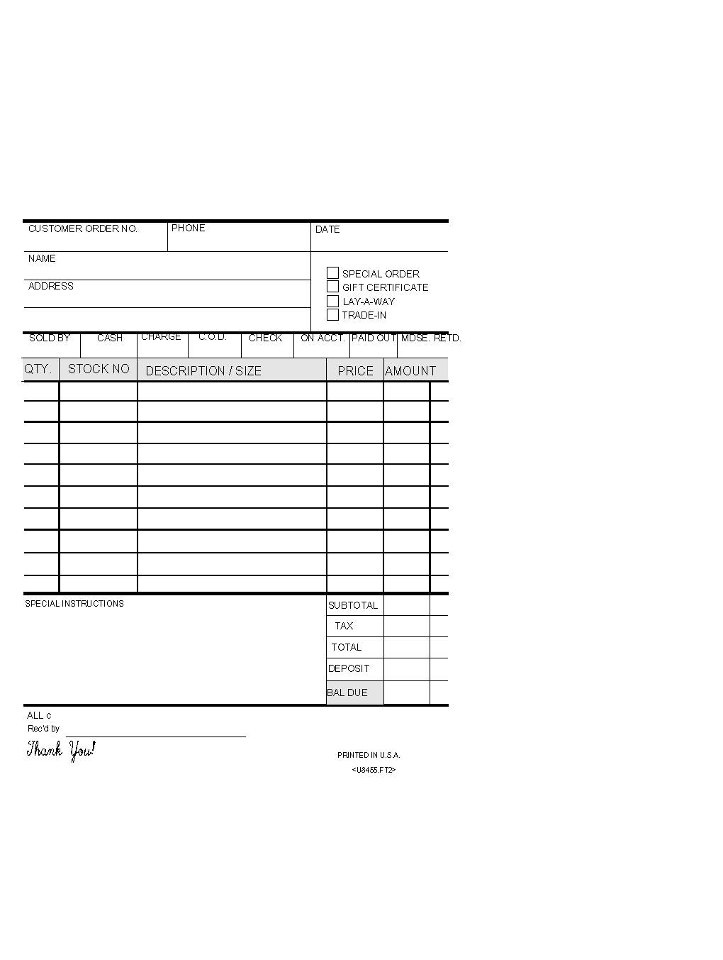 Customer Invoice | Pdf Fpdf Doc Docx | Business Forms