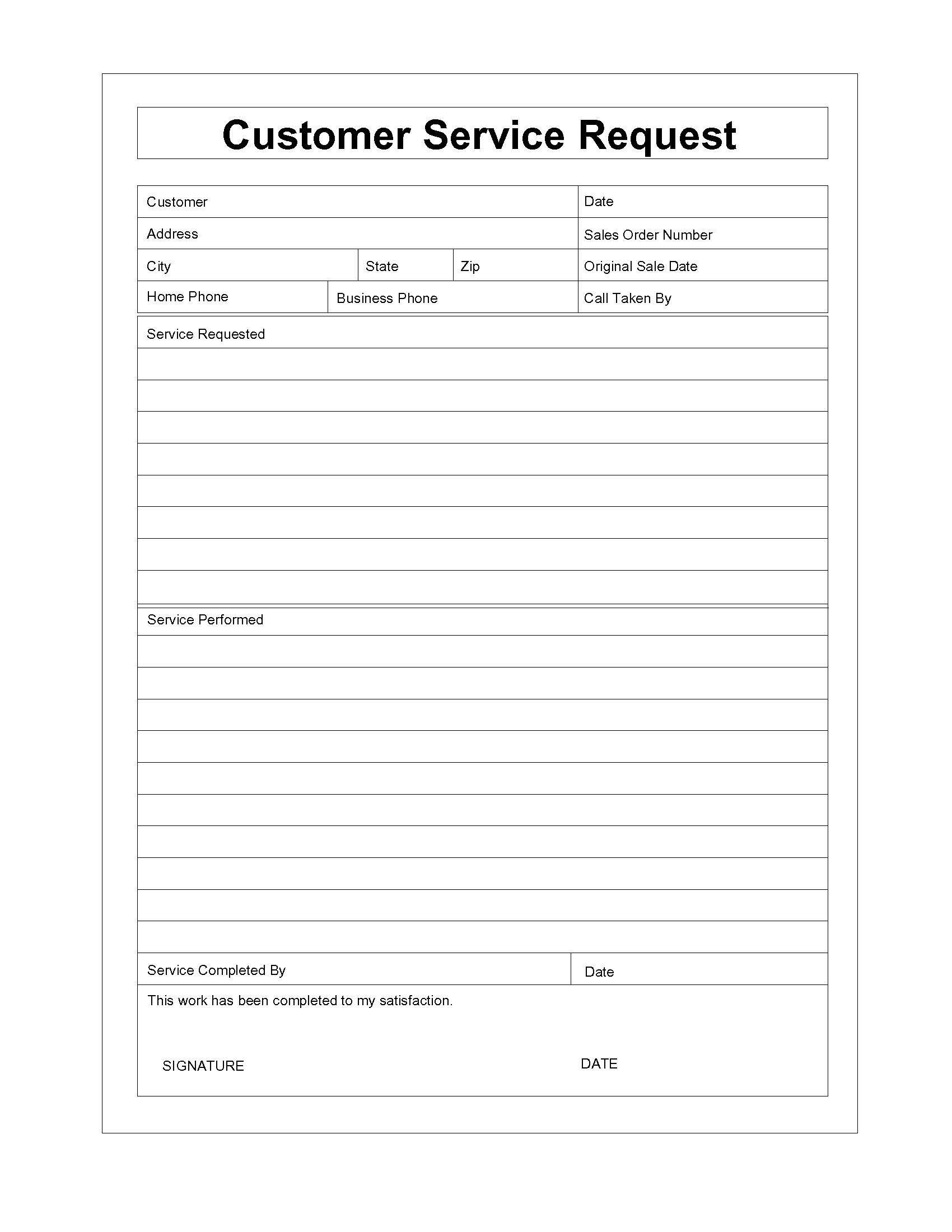 Customer Service Request | Pdf Fpdf Doc Docx | Business Forms