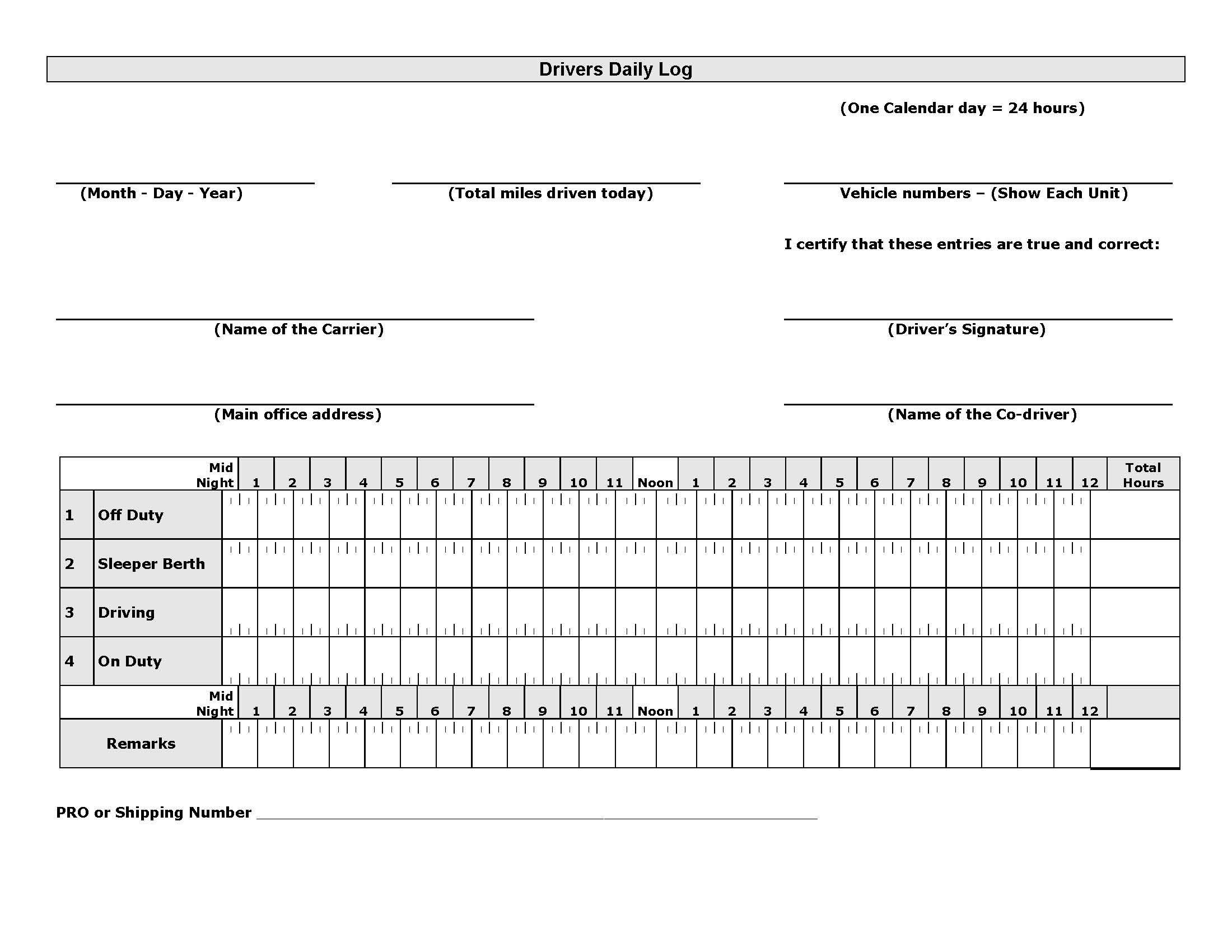 Drivers Daily Log | Pdf Fpdf Docx | Business Forms