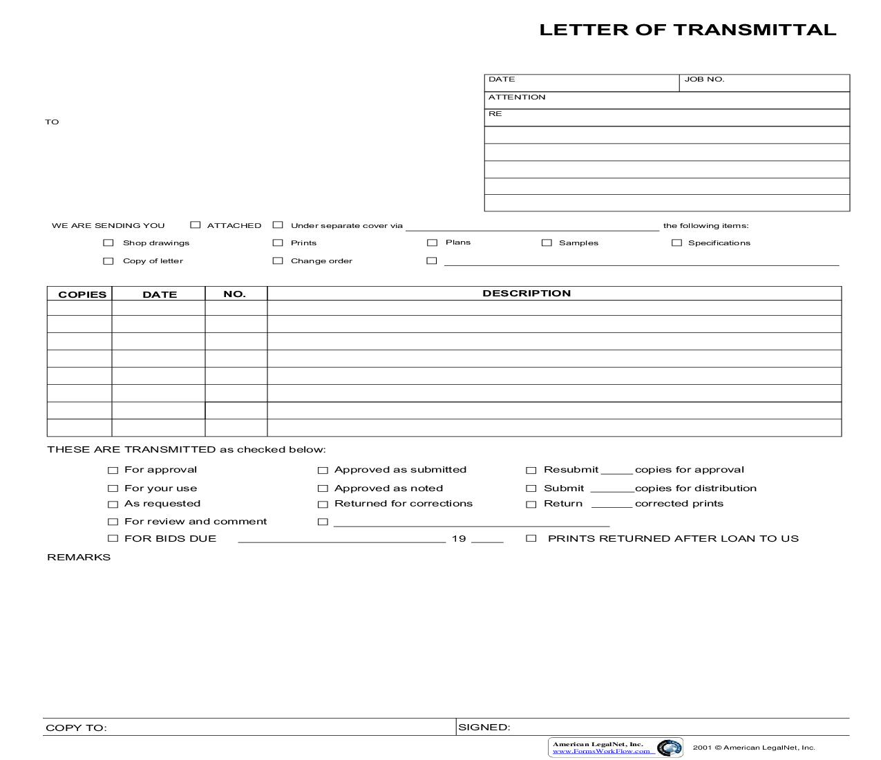 Letter Of Transmittal | Pdf Fpdf Doc Docx | Business Forms