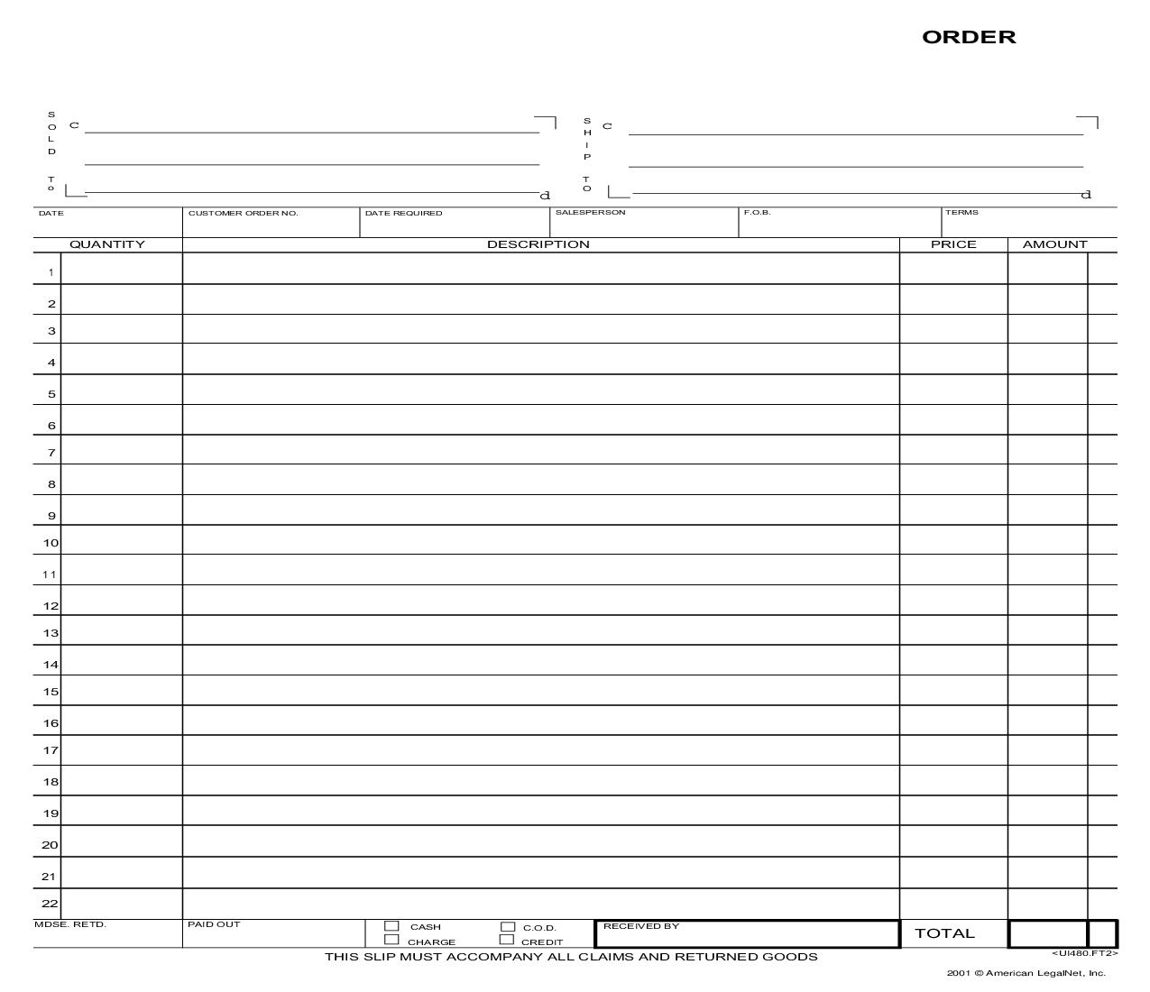 Order | Pdf Fpdf Docx | Business Forms