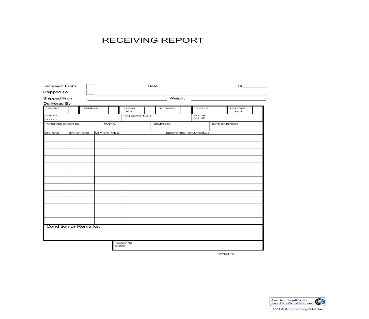 Receiving Report | Pdf Fpdf Doc Docx | Business Forms