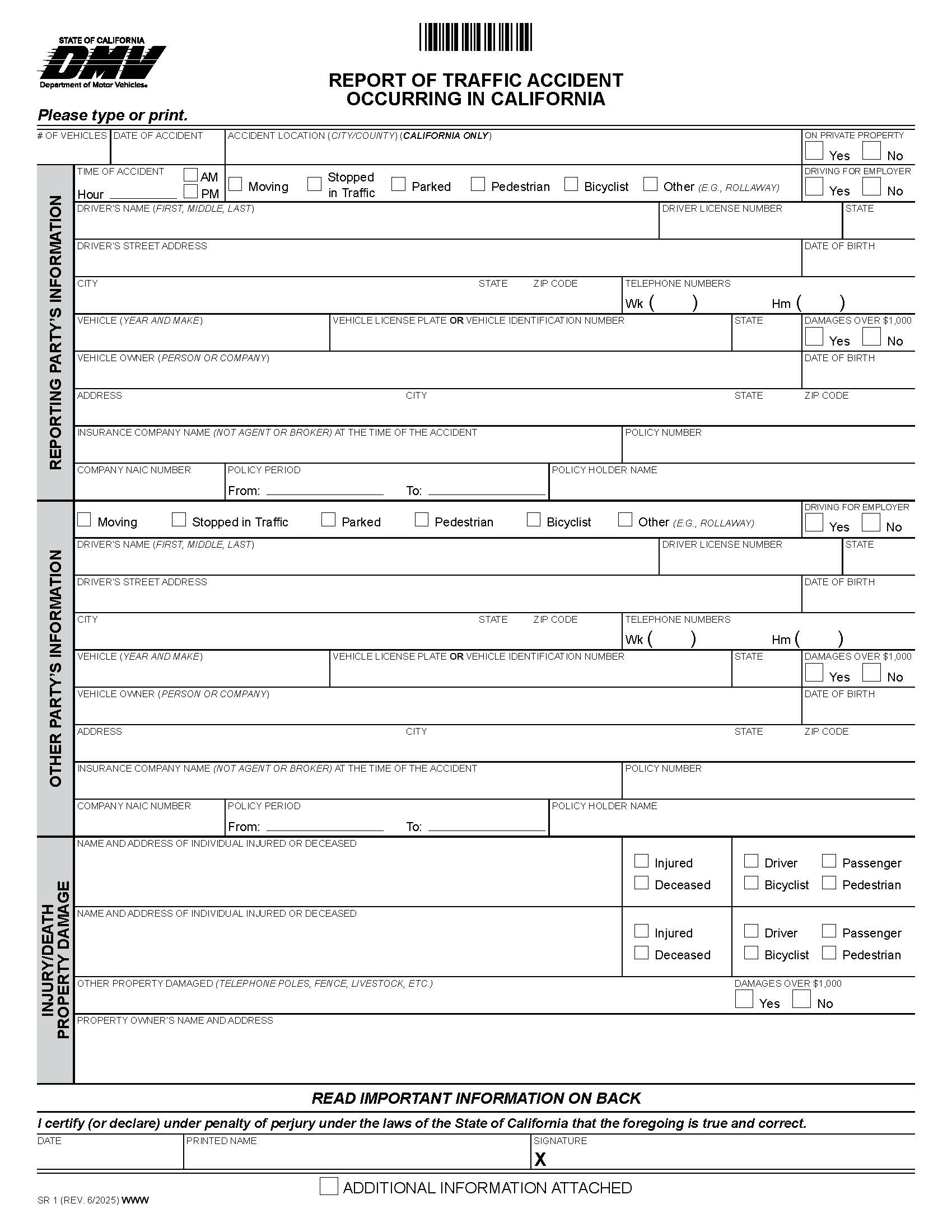 Report Of Traffic Accident Occuring In California {SR 1} | Pdf Fpdf Doc Docx | California