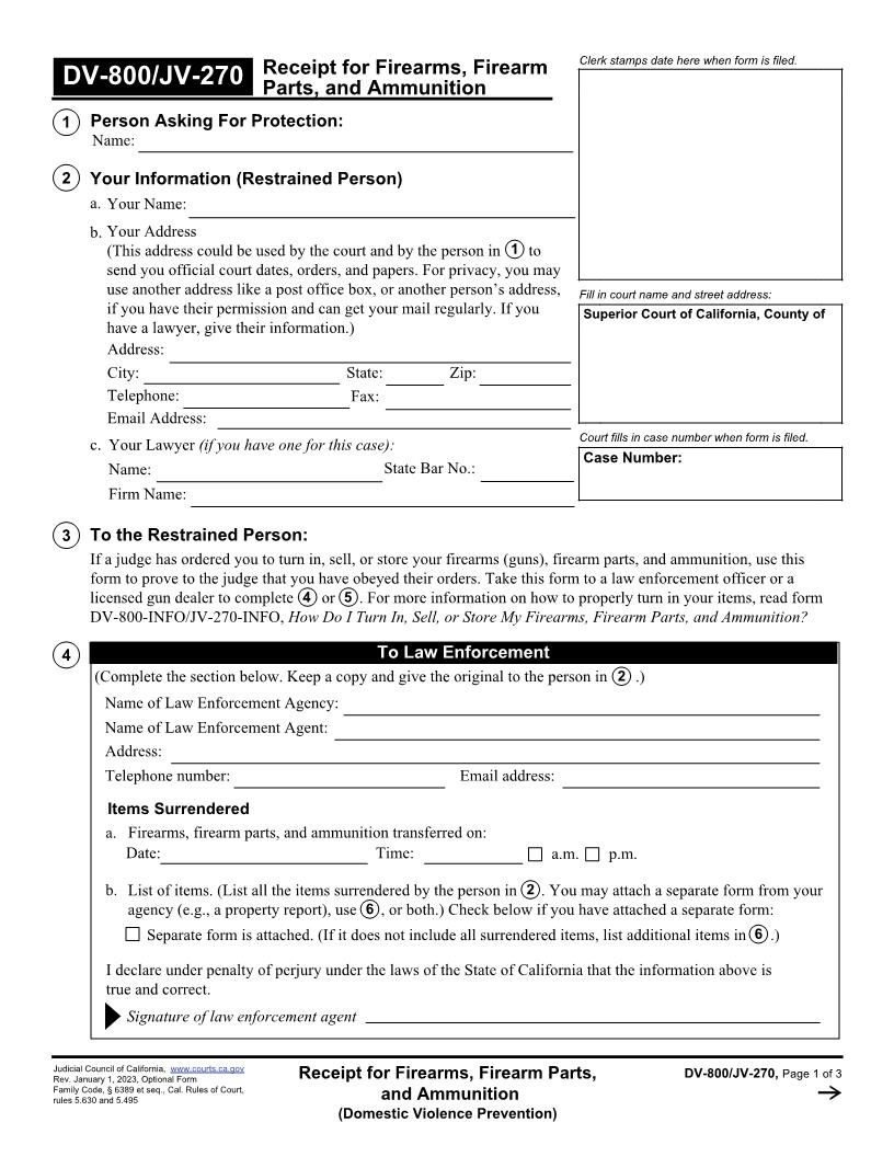 How Do I Turn In Sell Or Store My Firearms {DV-800-INFO JV-270-INFO} | Pdf Fpdf Doc Docx | California