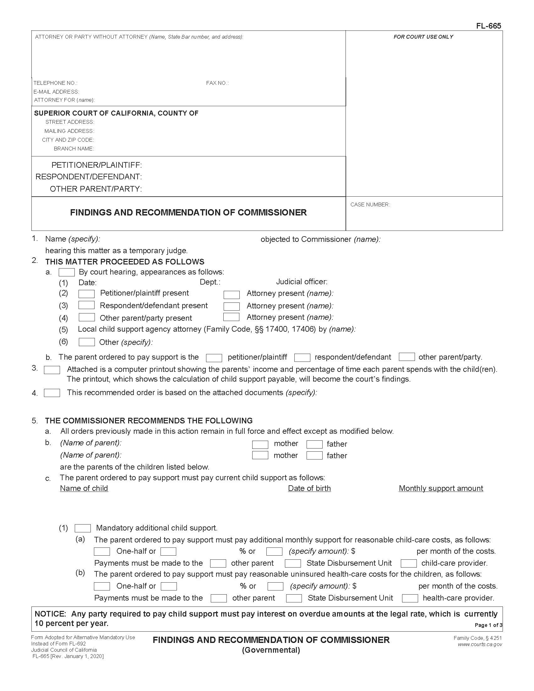 Findings And Recommendation Of Comissioner {FL-665} | Pdf Fpdf Doc Docx | California