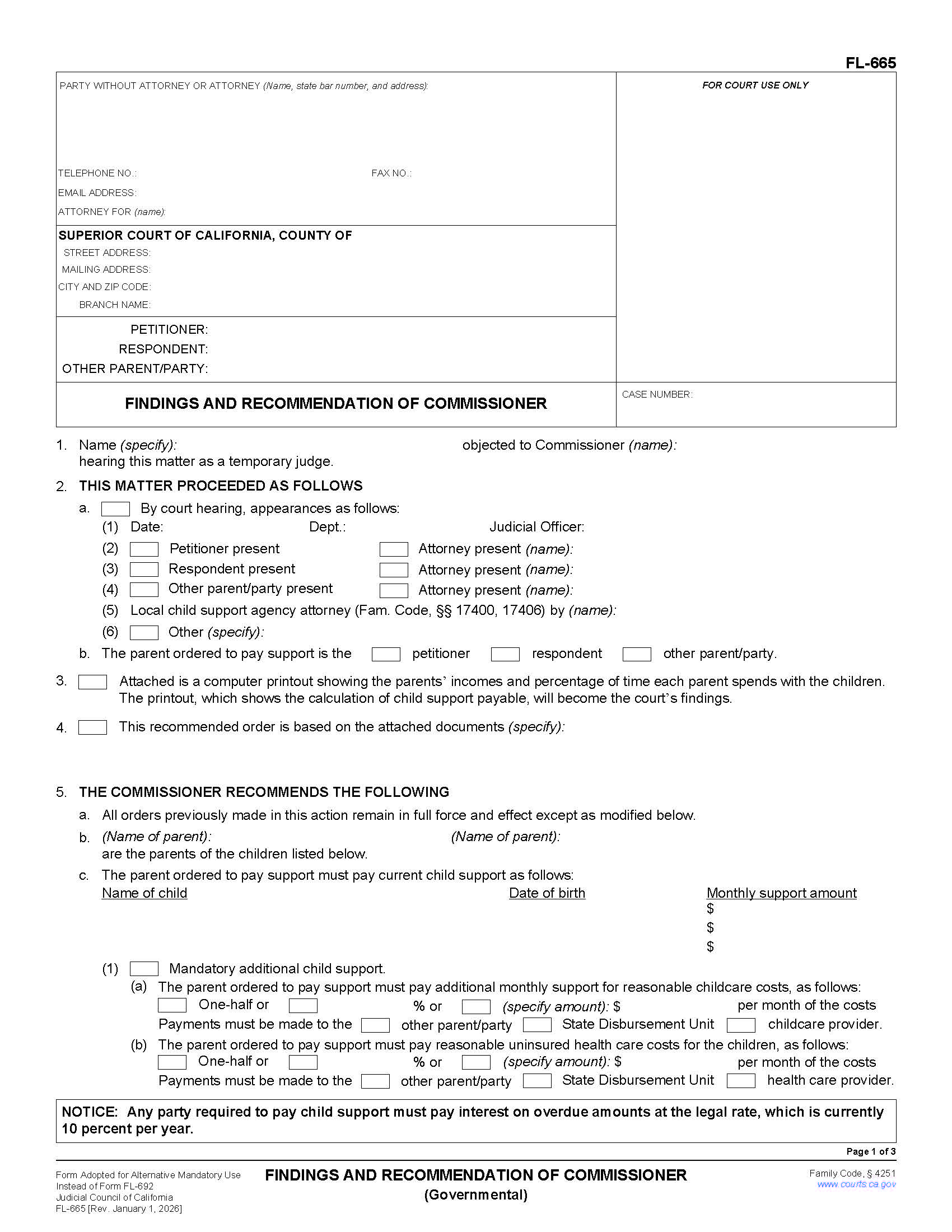 Findings And Recommendation Of Comissioner {FL-665} | Pdf Fpdf Doc Docx | California