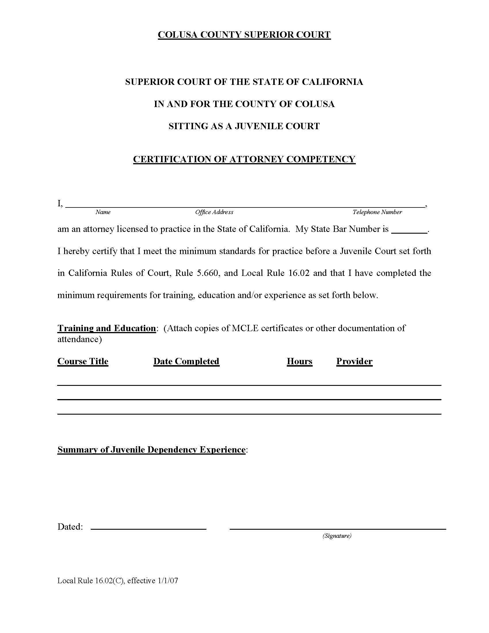 Certification Of Attorney | Pdf Fpdf Doc Docx | California