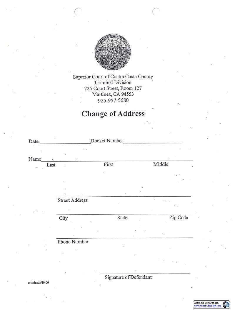 Change Of Address {CR-MISC} | Pdf Fpdf Docx | California