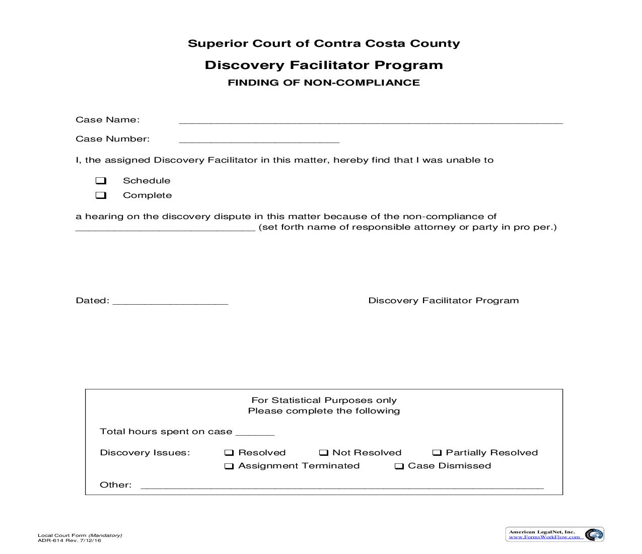 Finding Of Non-Compliance {ADR-614} | Pdf Fpdf Doc Docx | California