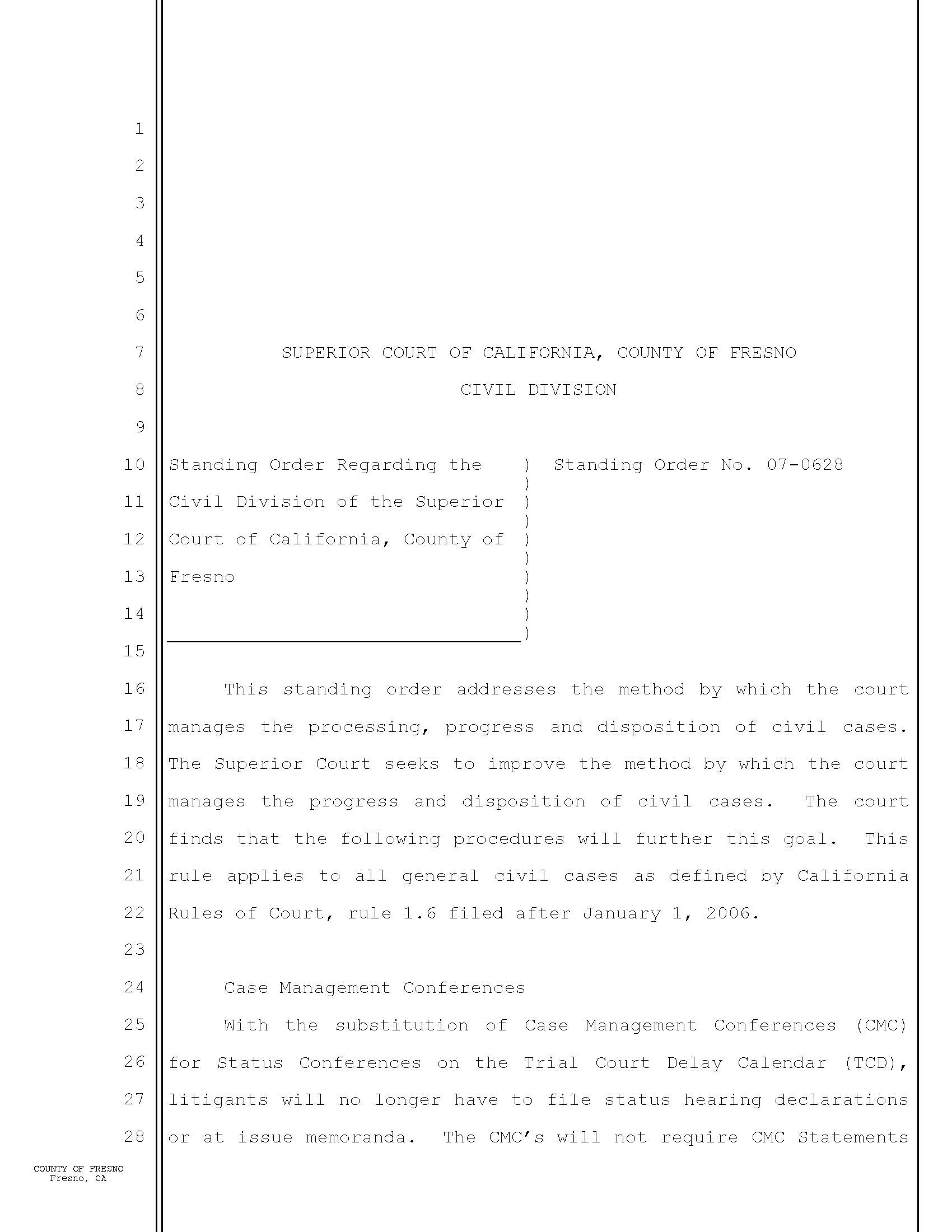 Standing Order Regarding Case Management Conferences | Pdf Fpdf Doc Docx | California