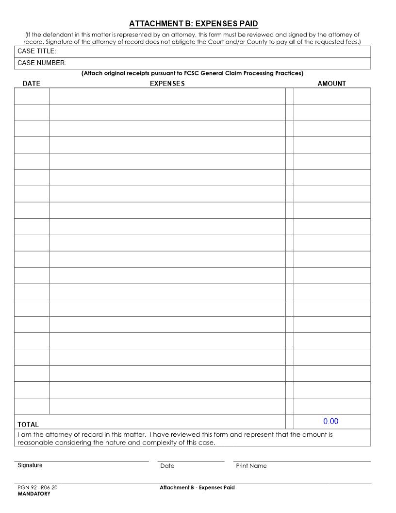 Attachment B-Expenses Paid {PGN-92} | Pdf Fpdf Doc Docx | California