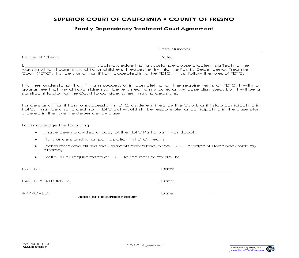 FDTC Agreement {PJV-43} | Pdf Fpdf Doc Docx | California