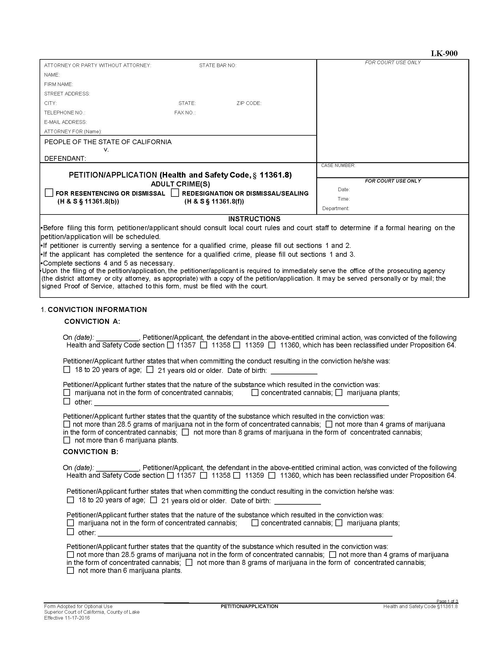 Prop 64 Petition-Application {LK-900} | Pdf Fpdf Docx | California