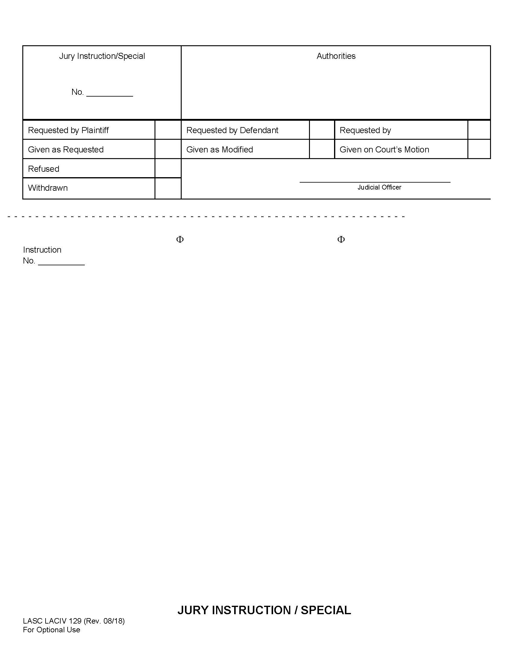 Jury Instruction-Special {LACIV129} | Pdf Fpdf Docx | California
