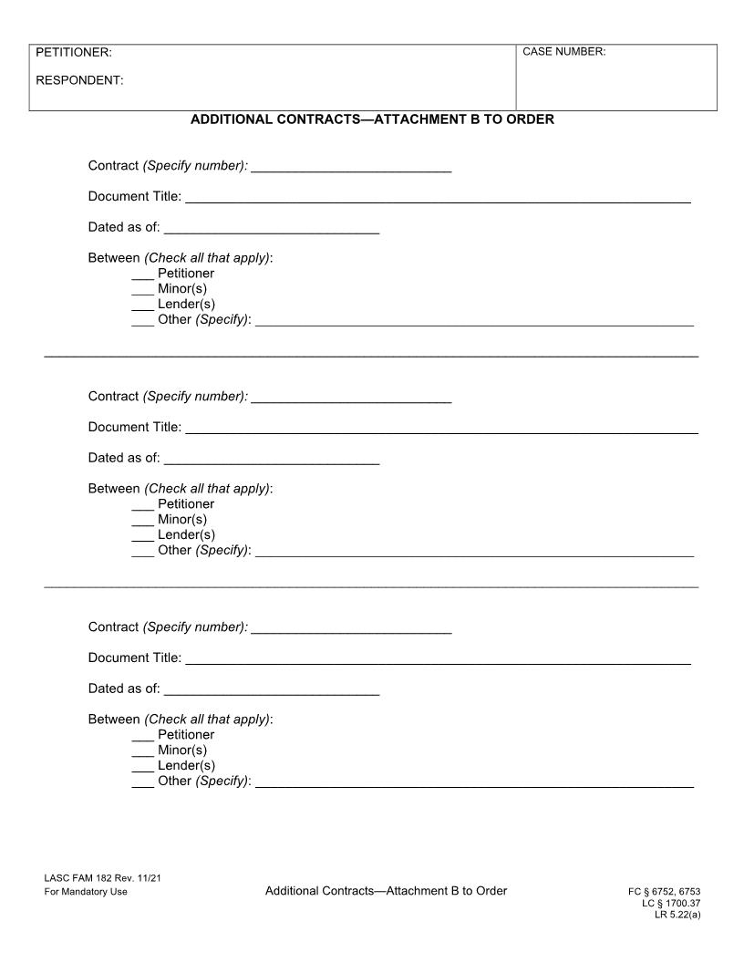 Additional Contracts-Attachment B To Order {FAM182} | Pdf Fpdf Docx | California